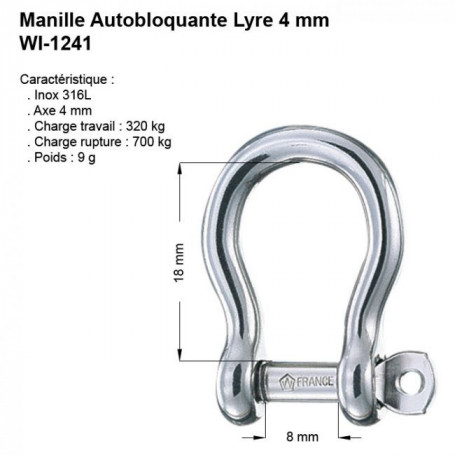 Manille inox droite large