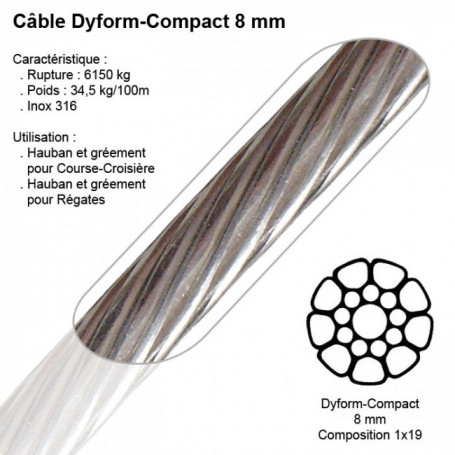 Câble souple 1x19 4mm inox A4