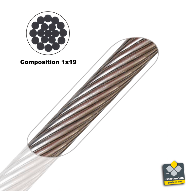 SET 200m cable 5mm acier inox cordage torons: 7x19 + 6 serre-câbles étrie +  2 tendeur oeil-crochet M5 - beaucoup de tailles disponibles
