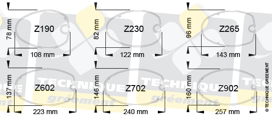 Dimensions Section Mât ZSpars compatible avec verrou cylindrique inox Z3473