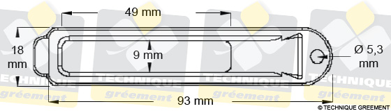 Dimensions sortie de drisse Inox Petit Modèle Z Spars 3273